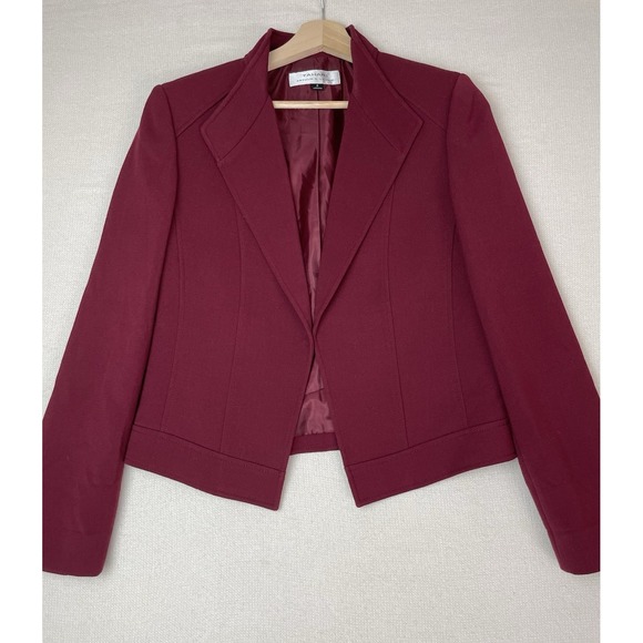 Tahari Jackets & Blazers - TAHARI Arthur S. Levine Women's‎ Burgundy Blazer Jacket Size 6 Lined Career